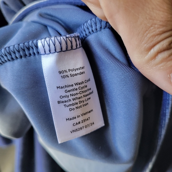 Talbots Velvet Royal Blue Pajama Set Size Large Ruffled Sleeve Top Straight Legs - Picture 7 of 15